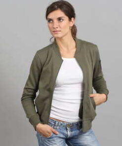 Urban Classics Ladies Sweat Bomber Jacket olivová S