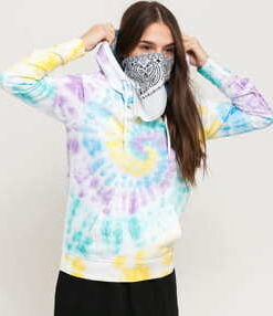 Urban Classics Ladies Tie Dye Hoody bílá / multicolor XL