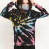 Urban Classics Ladies Tie Dye Hoody černá / multicolor