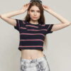 Urban Classics Ladies Yarn Dyed Skate Stripe Cropped Tee XL