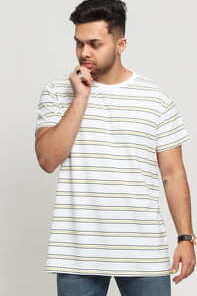 Urban Classics Multicolor Stripe Tee bílé / černé / žluté / šedé S