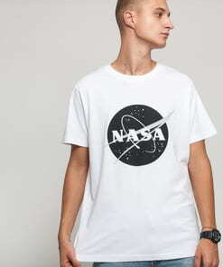 Urban Classics NASA Black-And-White Insignia Tee bílé S