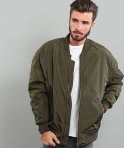 Urban Classics Oversized Bomber Jacket tmavě olivová S