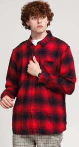 Urban Classics Oversized Checked Grunde Shirt červená / černá XXL