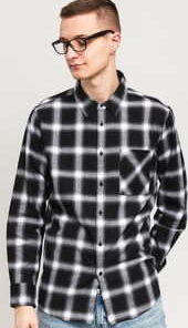 Urban Classics Oversized Checked Shirt černá / bílá XXL