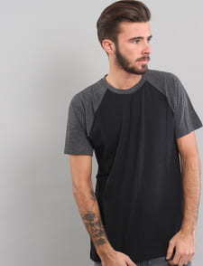 Urban Classics Raglan Contrast Tee černé / tmavě šedé