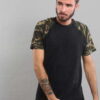 Urban Classics Raglan Contrast Tee černé / camo zelené