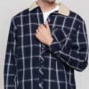 Urban Classics Sherpa Lined Shirt Jacket navy / bílá