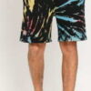 Urban Classics Tie Dye Sweat Short černé / tyrkysové XXL