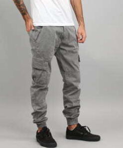 Urban Classics Washed Cargo Twill Jogging Pants šedé