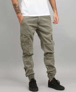 Urban Classics Washed Cargo Twill Jogging Pants olivové