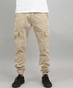 Urban Classics Washed Cargo Twill Jogging Pants béžové