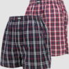 Urban Classics Woven Plaid Boxer Shorts 2-Pack navy / červené / bílé