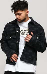 WOOD WOOD Cam Jacket black AOP L