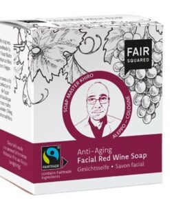 Fair Squared Tuhé čisticí pleťové mýdlo s čer. vínem BIO (2 x 80 g + sáček) - s anti-aging efektem