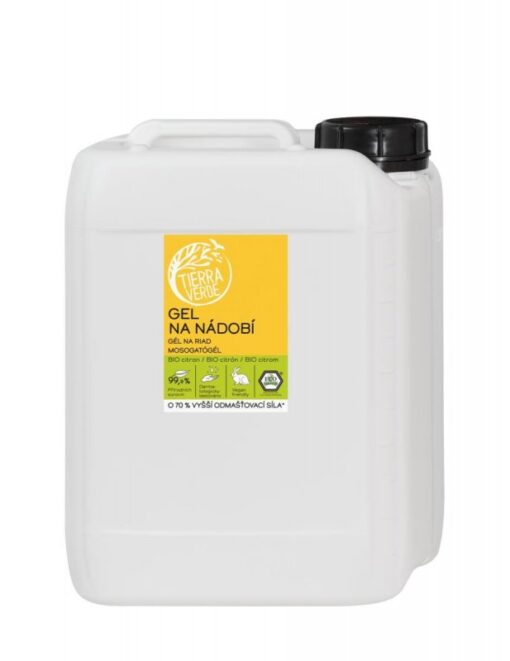 Tierra Verde Gel na nádobí s BIO citronovou silicí (5 l)