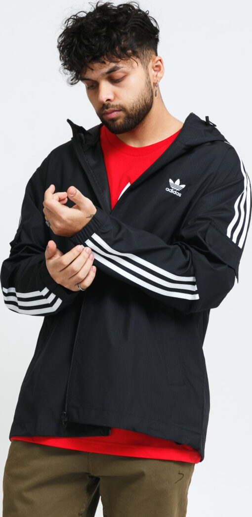 adidas Originals 3 Stripes Windbreaker FZ černá