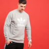 adidas Originals Trefoil Crew melange šedá