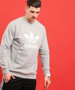 adidas Originals Trefoil Crew melange šedá