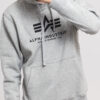 Alpha Industries Basic Hoody melange šedá