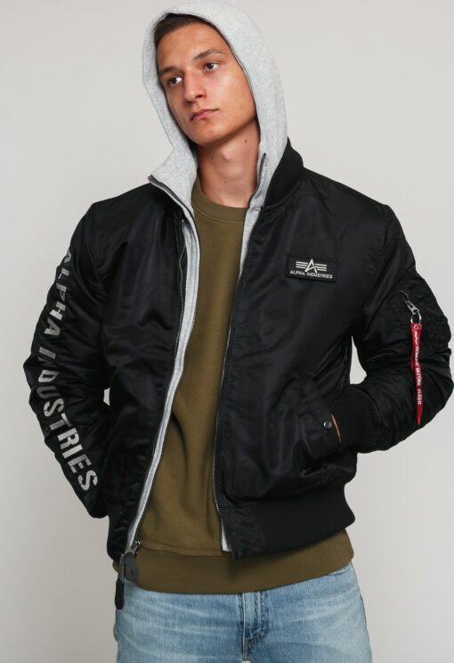 Alpha Industries MA-1 D-Tec SE černá / melange šedá