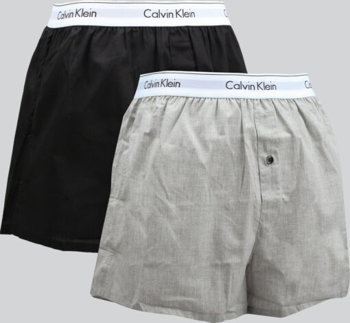 Calvin Klein 2 Pack Slim Fit Boxers C/O černé / melange šedé