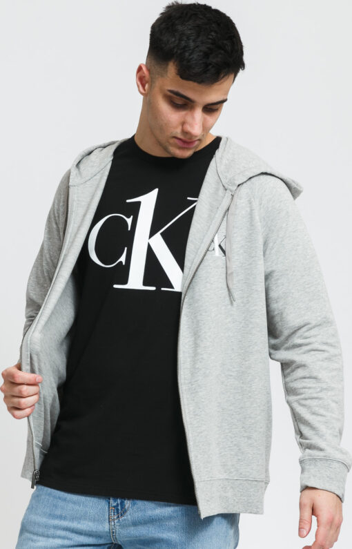 Calvin Klein CK ONE Full Zip Hoodie C/O melange šedá