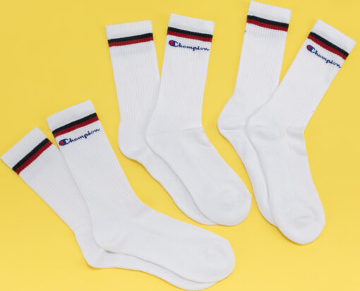 Champion 3Pack Classic Stripes Socks bílé