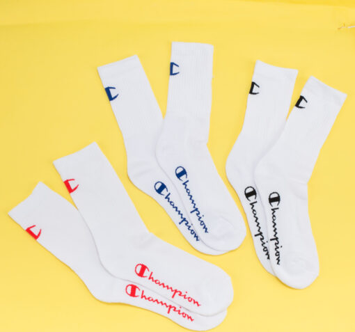 Champion 3Pack Colored Logo Socks bílé