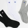 Champion 3Pack Crew Socks černé / bílé / melange šedé