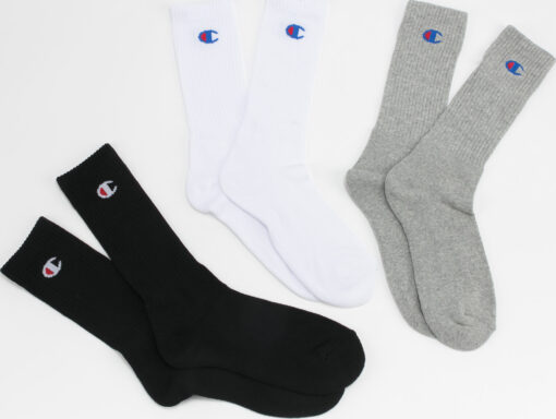 Champion 3Pack Crew Socks černé / bílé / melange šedé