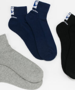 Champion 3Pack Double Logo Socks navy / melange šedé / černé