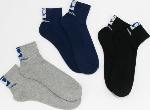 Champion 3Pack Double Logo Socks navy / melange šedé / černé