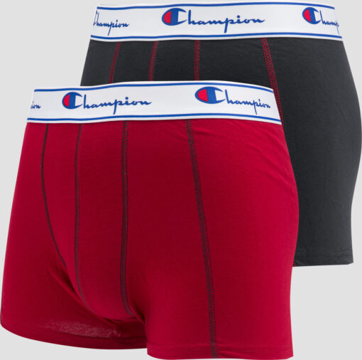 Champion Boxery 2Pack tmavě šedé / červené