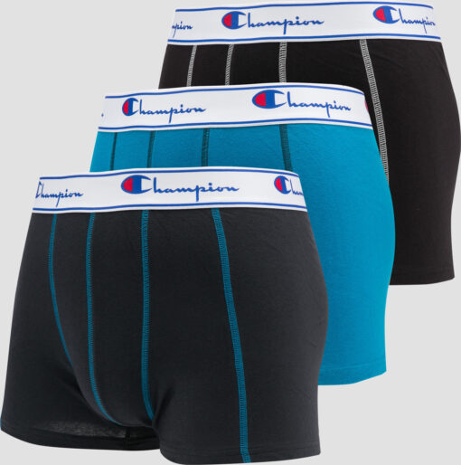 Champion Boxery 3Pack tmavě šedé / tyrkysové / černé