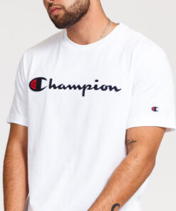 Champion Script Logo Crewneck Tee bílé