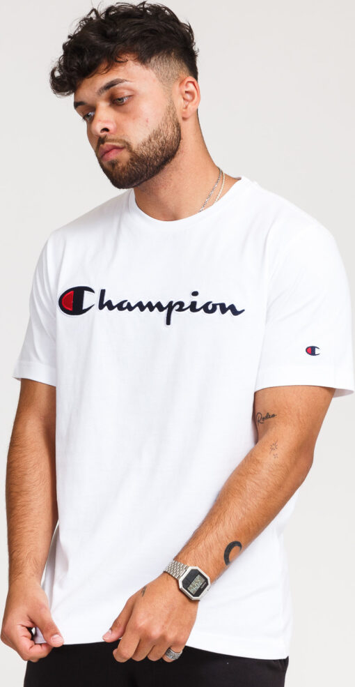 Champion Script Logo Crewneck Tee bílé