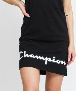 Champion Script Logo Ribbed Trim Dress černé