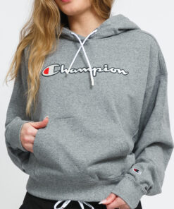 Champion Vintage cript ogo Cotton Terry Hoodie melange šedá