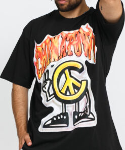 Chinatown Market Peace Guy Flame Arc T-Shirt černé