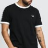 FRED PERRY Taped Ringer Tee černé / bílé