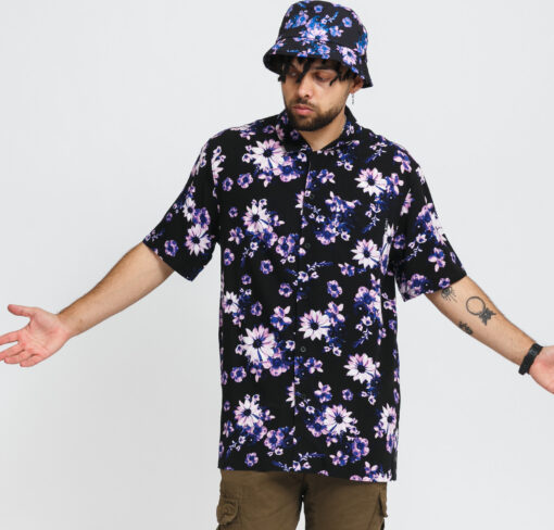 HUF Dazy Resort Hemd Shirt SS černá / fialová