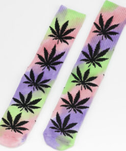 HUF Drip Dye Plantlife Socken černé / zelené / fialové / růžové