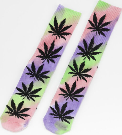 HUF Drip Dye Plantlife Socken černé / zelené / fialové / růžové