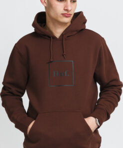 HUF Essentials Box ogo PO Hoodie hnědá