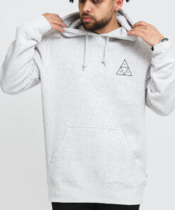 HUF Essentials TT Hoodie melange světle šedá