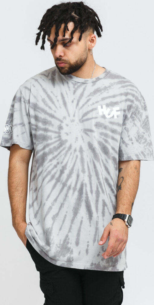 HUF Haze Brush Tie Dye Tee šedé / tmavě šedé