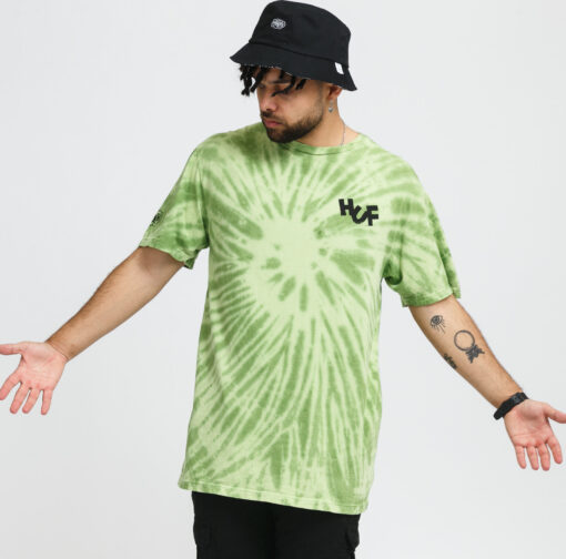 HUF Haze Brush Tie Dye Tee zelené / tmavě zelené