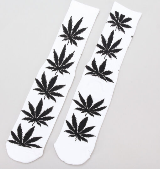 HUF Plantlife Crew Sock bílé / černé