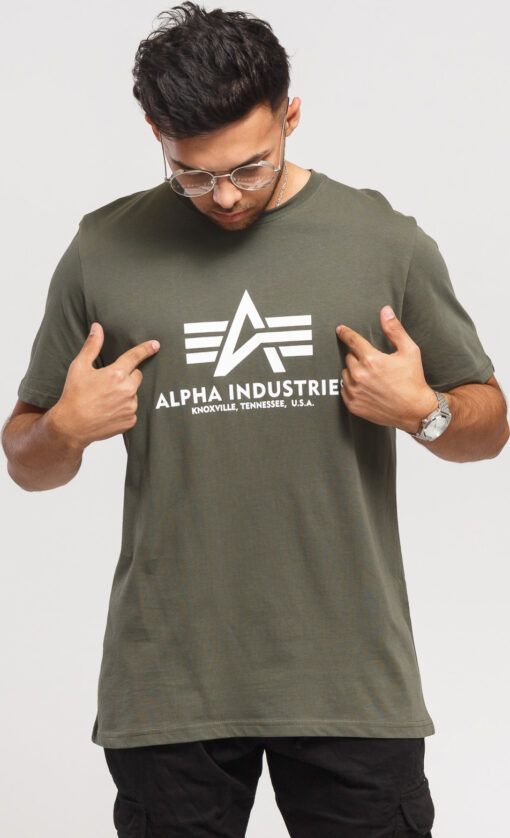 Alpha Industries Basic Tee tmavě olivové